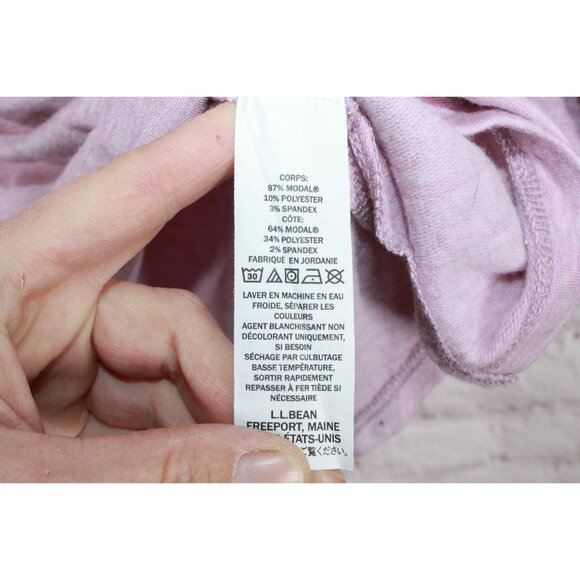 LL Bean SoftFlex Mockneck Pullover Light Mauve Heather Size M - Picture 8 of 9
